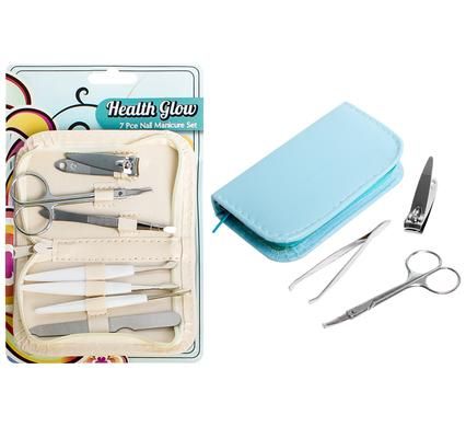 Bulk Pack 4 x Health Glow 7 Piece Manicure Zipbag Set