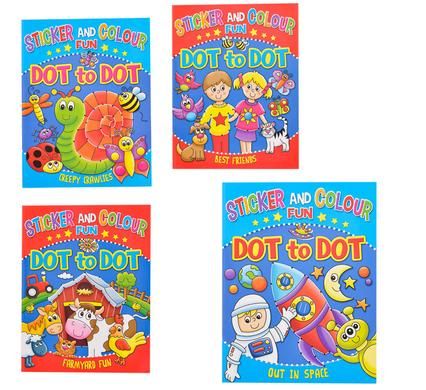Bulk Pack 4 x Sticker Colouring Dot To Dot Book
