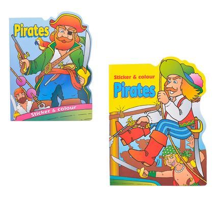 Bulk Pack 4 x Pirates Sticker &amp; Colour Book