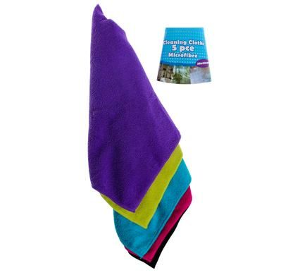 Bulk Pack 4 x 5 Piece Microfibre Cleaning Cloths - 30cmx30cm