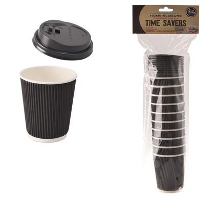 Bulk Pack 4 x Paper Picnic Cups Pack Of 10 With 250ml Lids