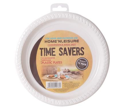 Bulk Pack 4 x Disposable Picnic Plates Pack Of 12 - 230mm