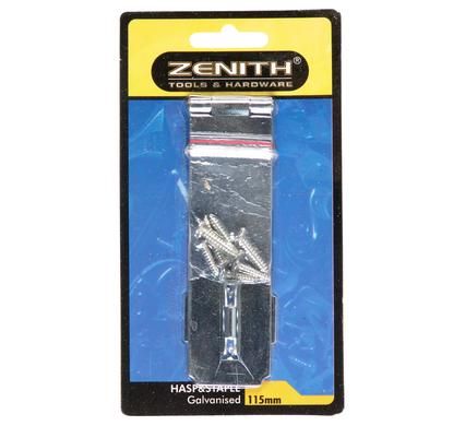 Bulk Pack 4 x Zenith Hasp &amp; Staple Galvanized Safety - 115mm