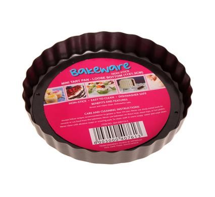 Bulk Pack 4 x Bakeware Non-Stick Mini Tart Pan With Lose Bottom - 11.5cmx2c