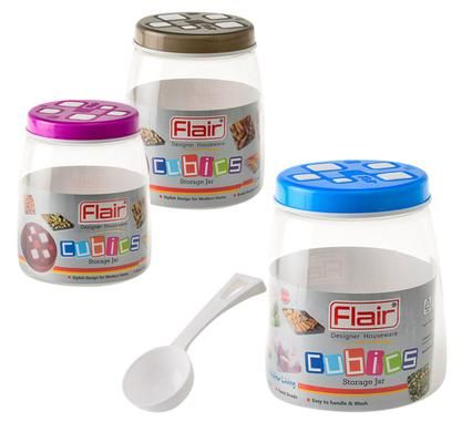 Bulk Pack 4 x Flair Cubics Storage Jar - 1500ml