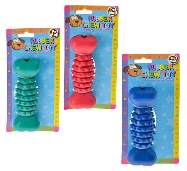 Bulk Pack 4 x Pet Toy Rubber Chewing Bone - 13cm