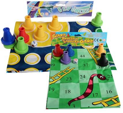Bulk Pack 4 x Giant Ludo/Snakes &amp; Ladders With Game Mat