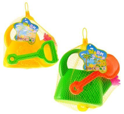 Bulk Pack 4 x Warm Beach Plastic Playset With Water Can Accessories