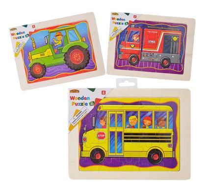 Bulk Pack 4 x Wood Tray Assorted Puzzle