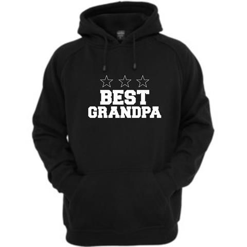 Best Grandpa Front Pocket Hoodie - Black
