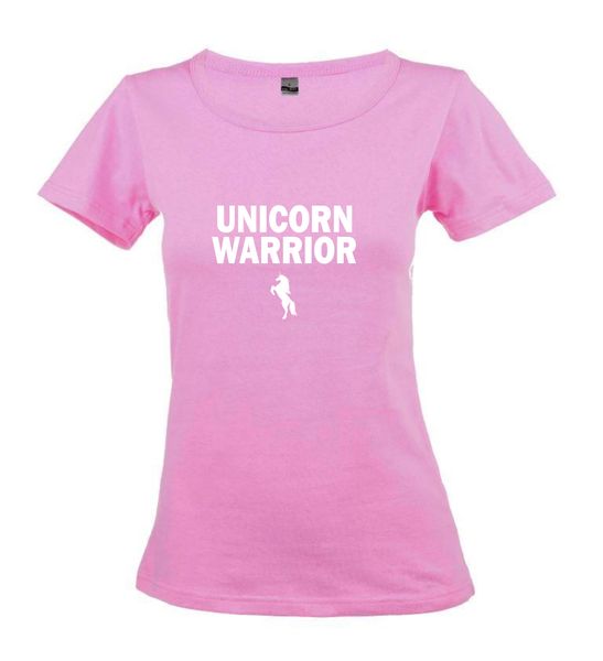 Unicorn Warrior Pink Ladies T-Shirt