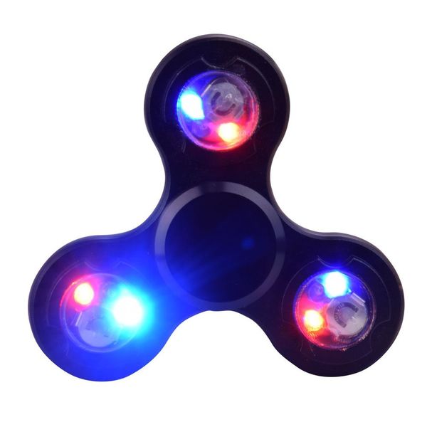 Aluminium Tri LED Fidget Hand Spinner - Black