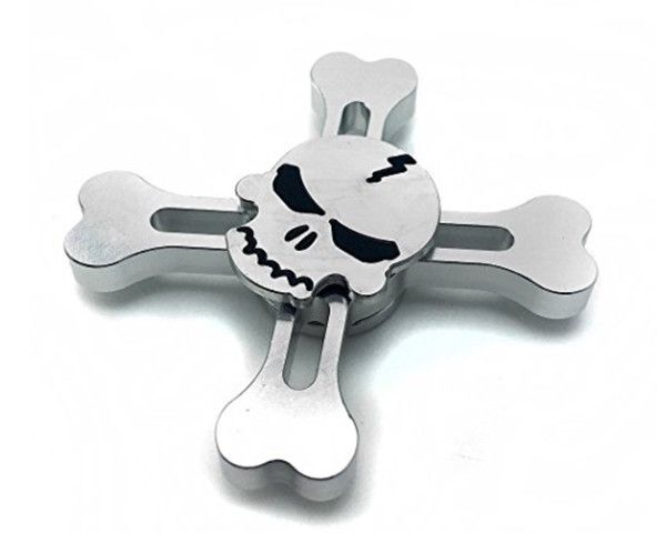 Fidget Spinner Aluminium - Silver Skull