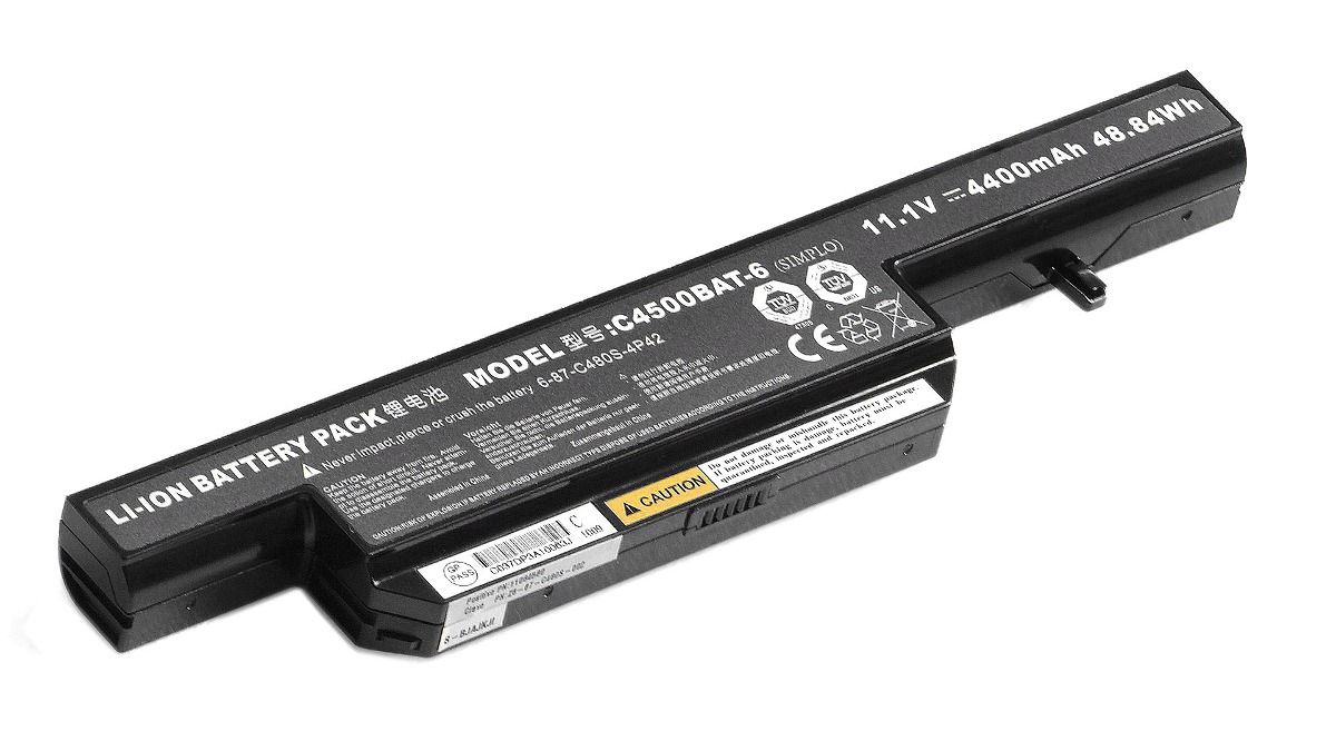 Batterie ordinateur portable C4500BAT-6 pour (entre autres) Clevo C4500 -  4400mAh - batterie appareil photo
