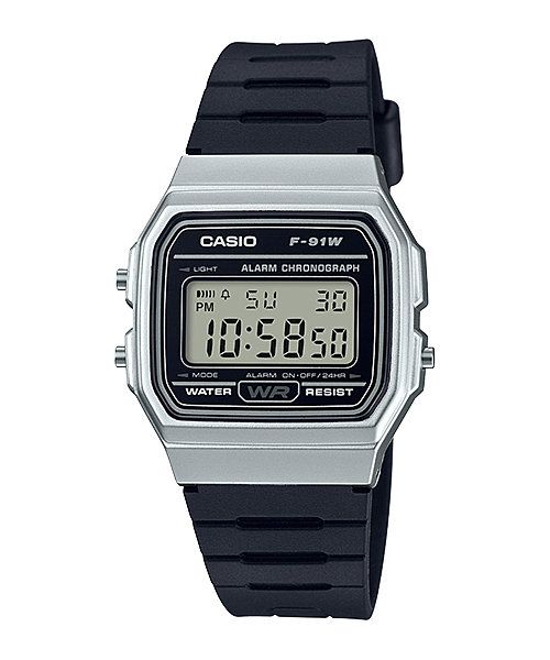 Casio Men's F-91WM-7ADF Digital Watch - Black and Silver