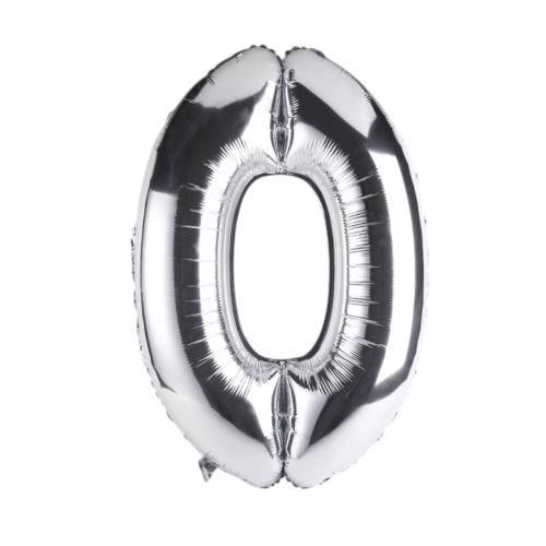 Silver Foil Number Balloon 40" - 0