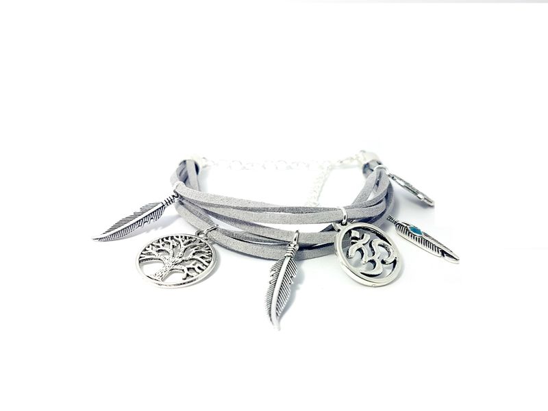 Lakota Inspirations Charm Charcoal Wrap Bracelet image