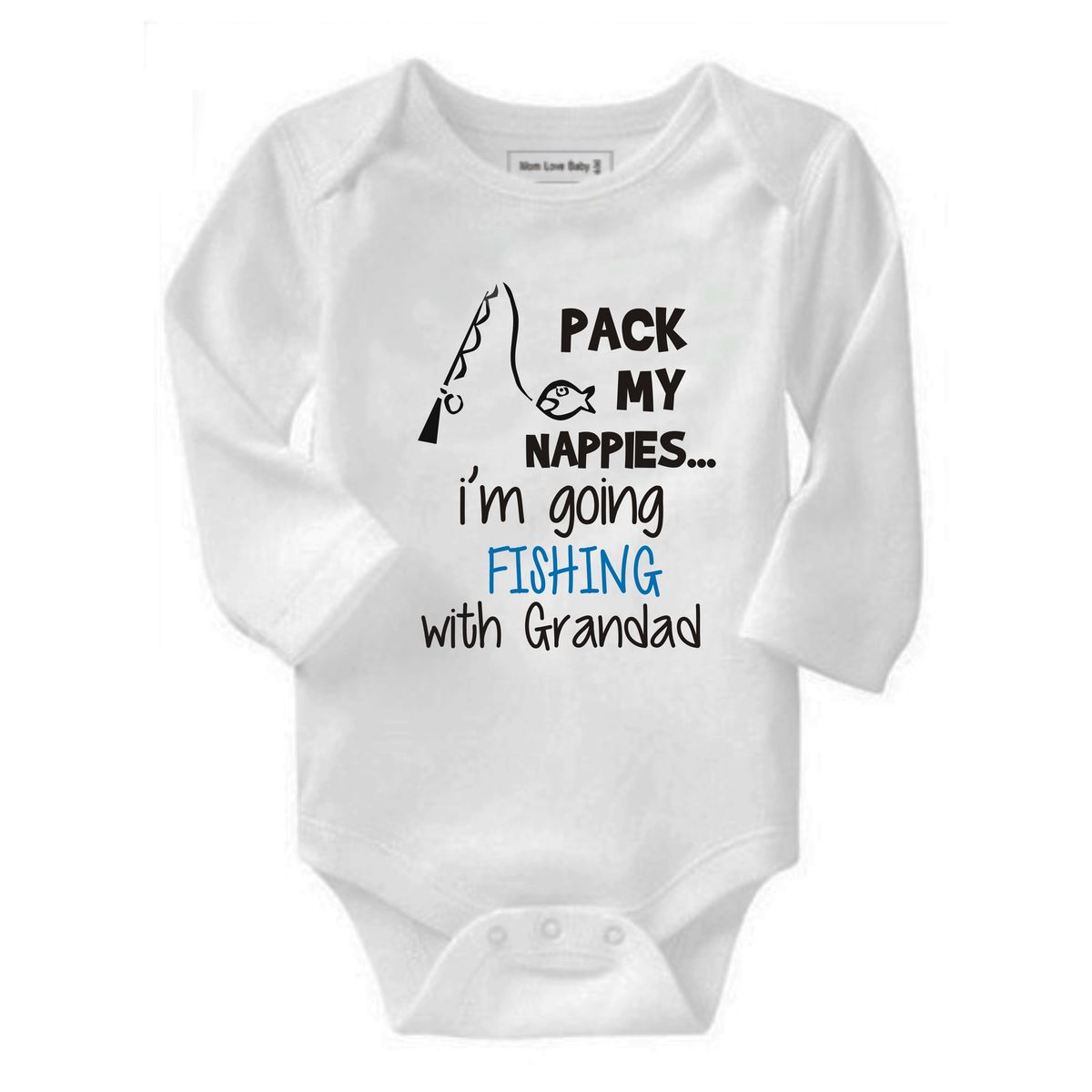 Funny Baby Grows-Printed-I'm Going Fishing With My Uncle-Novelty