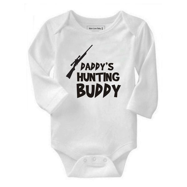 Daddy's Hunting Buddy Long Sleeve Baby Grow