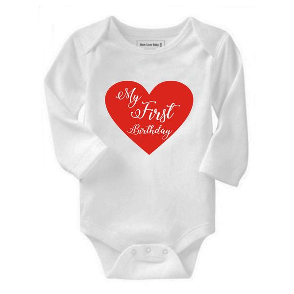 My First Birthday Milestone Long Sleeve Baby Grow