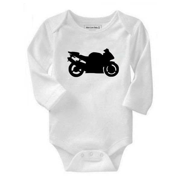 Motorbike Silhouette Long Sleeve Baby Grow