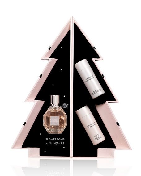 Viktor &amp; Rolf Flower Bomb Tree Gift Set for Her 50ml EDP + 50ml Shower Gel + 50ml Body Lotion