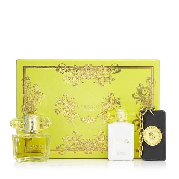 Versace Yellow Diamonds Gift Set for Her 90ml EDT + 100ml Body Lotion+ Bag Tag
