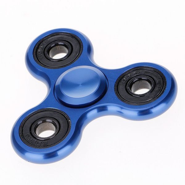 Aluminum Alloy Fidget Tri Spinner Toy - Blue