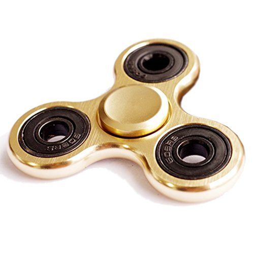 Aluminum Alloy Fidget Tri Spinner Toy - Gold