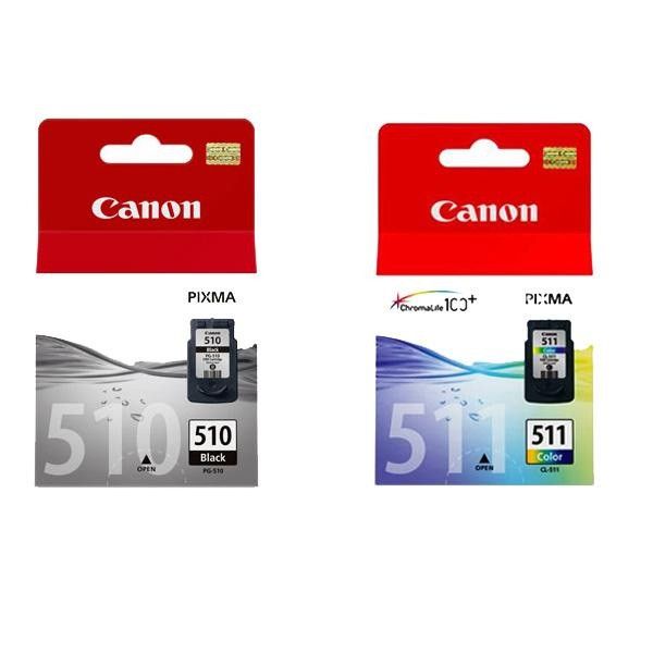 Canon Ink 510 Black &amp; Tri-Colour 511 Combo Pack Cartridge (OEM)