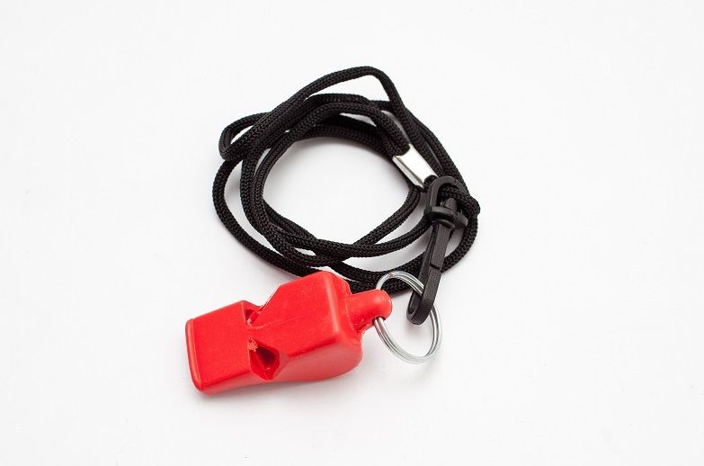 Star Whistle Pealess With Lanyard - Orange