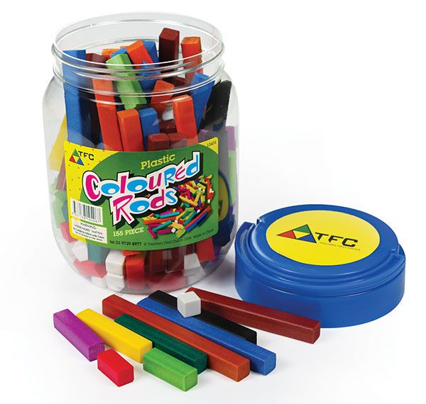 Teachers First Choice Coloured Rods Plastic - 155 Piece