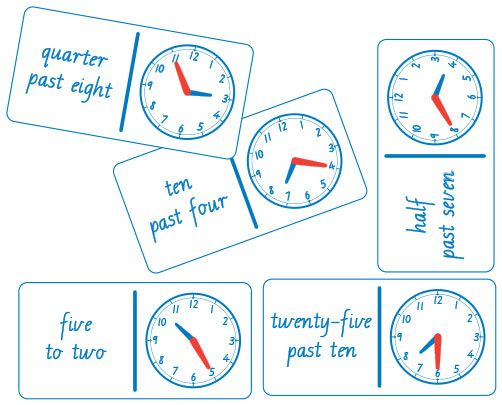 Teachers First Choice Dominoes Clock Analogue And Words