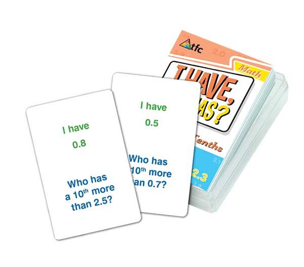 Teachers First Choice I Have, Who Has - More/Less Tenths