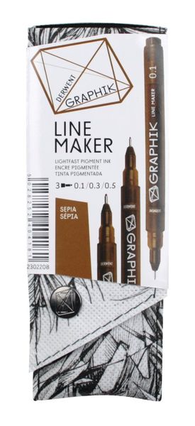 Derwent Graphik Line Maker Sepia - Pack of 3