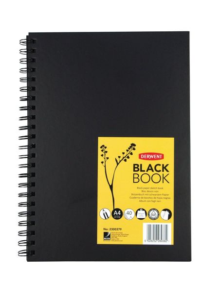 Derwent Black Paper Sketch Book - A4 Portrait,, 2300379