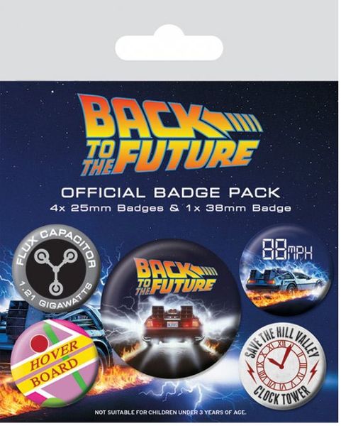 Back To The Future - Delorean Badge Pack (Parallel Import)