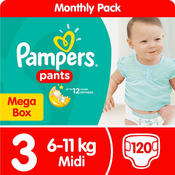 Pampers - Pants - Size 3 Mega Box - 120 Nappies