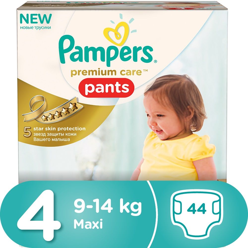 Pampers - Premium Care Pants 44 Nappies - Size 4 Jumbo Box