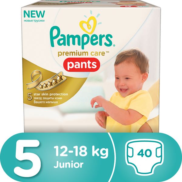 Pampers - Premium Care Pants 40 Nappies - Size 5 Jumbo Box - New Box, Same Product