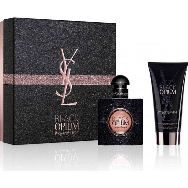 Yves Saint Laurent Black Opium Gift Set For Her 30ml Edp + 50ml Shimmering Moisture Fluid For Body