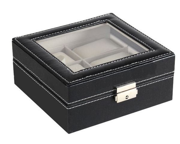 Leather Display 6 Slot Jewellery Organizer