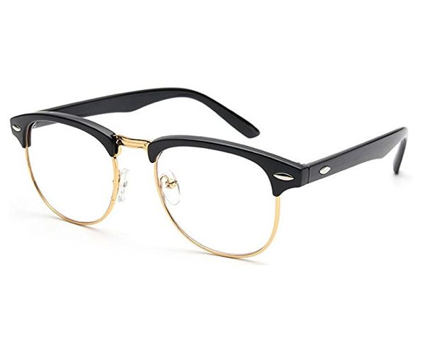 Vintage Classic Half Frame Clear Lens Glasses