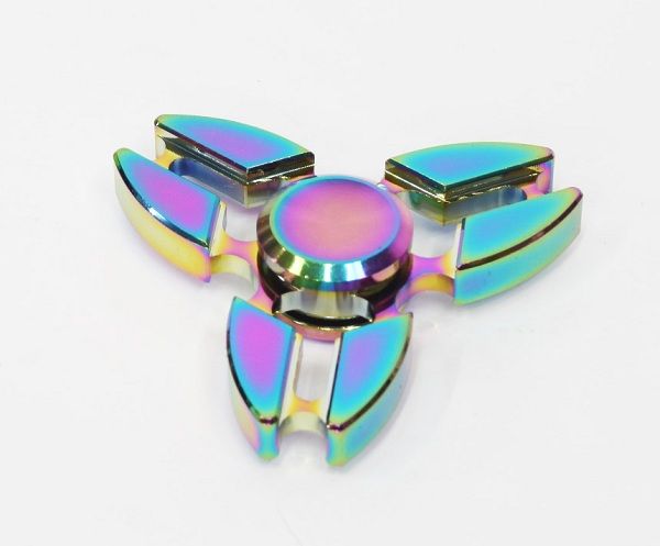 Fidget Spinner Tri Star Metal-Rainbow