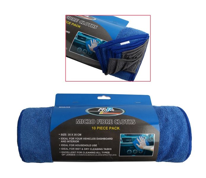 Moto Quip Micro Fibre Cloths - 35 X 35cm - 10 Pack