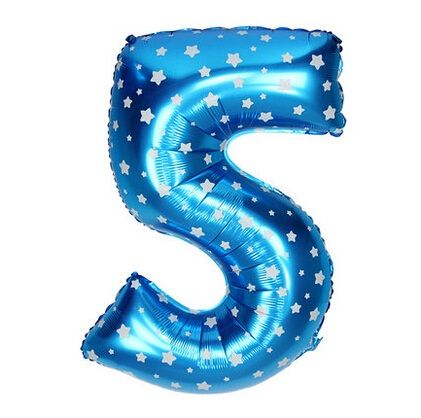 Blue Foil Number 5 Balloon (Size: 35" x 45")