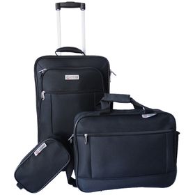 eco 3 piece american aviator luggage set black