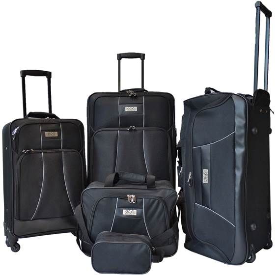 Eco Barcelona 5 Piece Luggage Set - Black | Buy Online in South Africa ...