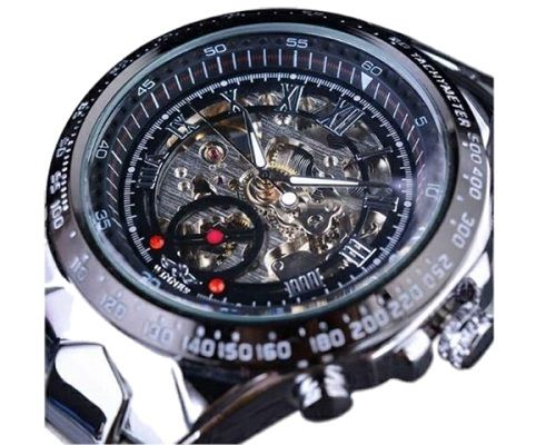 Purplegypsy Silver Winner Skeleton Watch