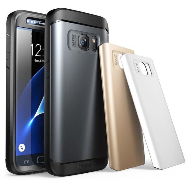 Supcase Water Resistant Case with 3 Interchangeable Covers for Samsung Galaxy S7 - Gun Metal, Silver &amp; Gold